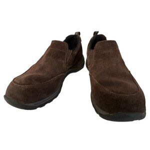 L.L. LL Bean Mens 8.5 Wide Comfort Mocs Loafer Casual Slip On 254540 Brown Suede